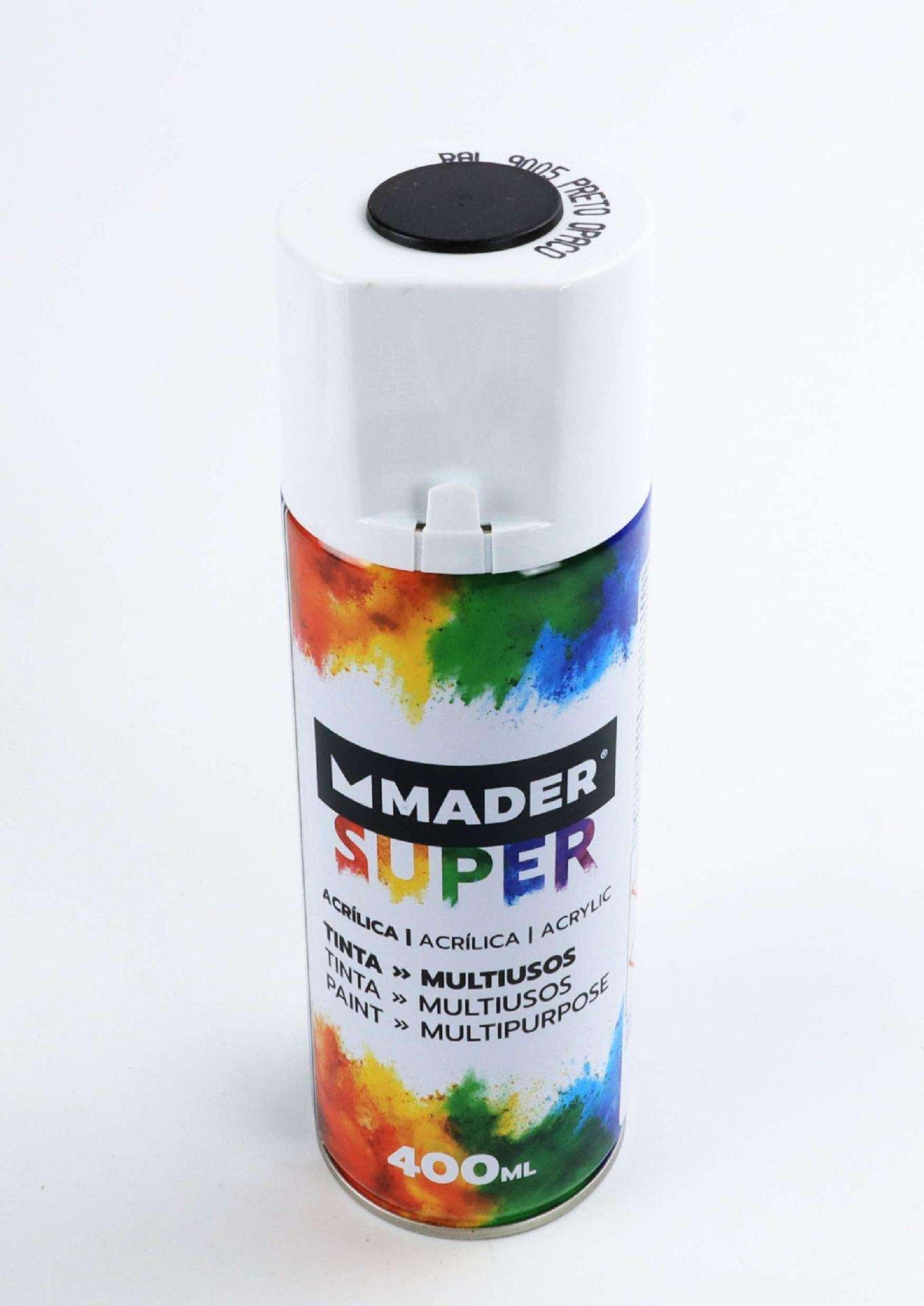 Tinta Spray, Acrílico, refª 9005, Preto Opaco refª 79770 MADER