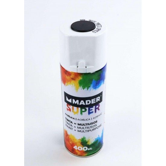 Tinta Spray, Acrílico, refª 9005, Preto Opaco refª 79770 MADER Tinta Spray, Acrílico, refª 9005, Preto Opaco refª 79770 MADER