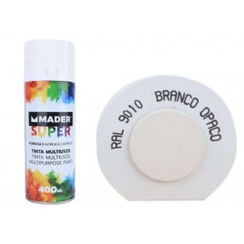 Tinta Spray, 400mL, 9010 - Branco Opaco ref 79744 MADER