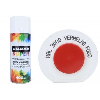 Tinta Spray, 400mL, 3000 - Vermelho Fogo ref 79750 MADER