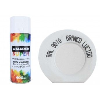 Tinta Spray, 400mL, 9010 - Branco Lcido ref 79743 MADER