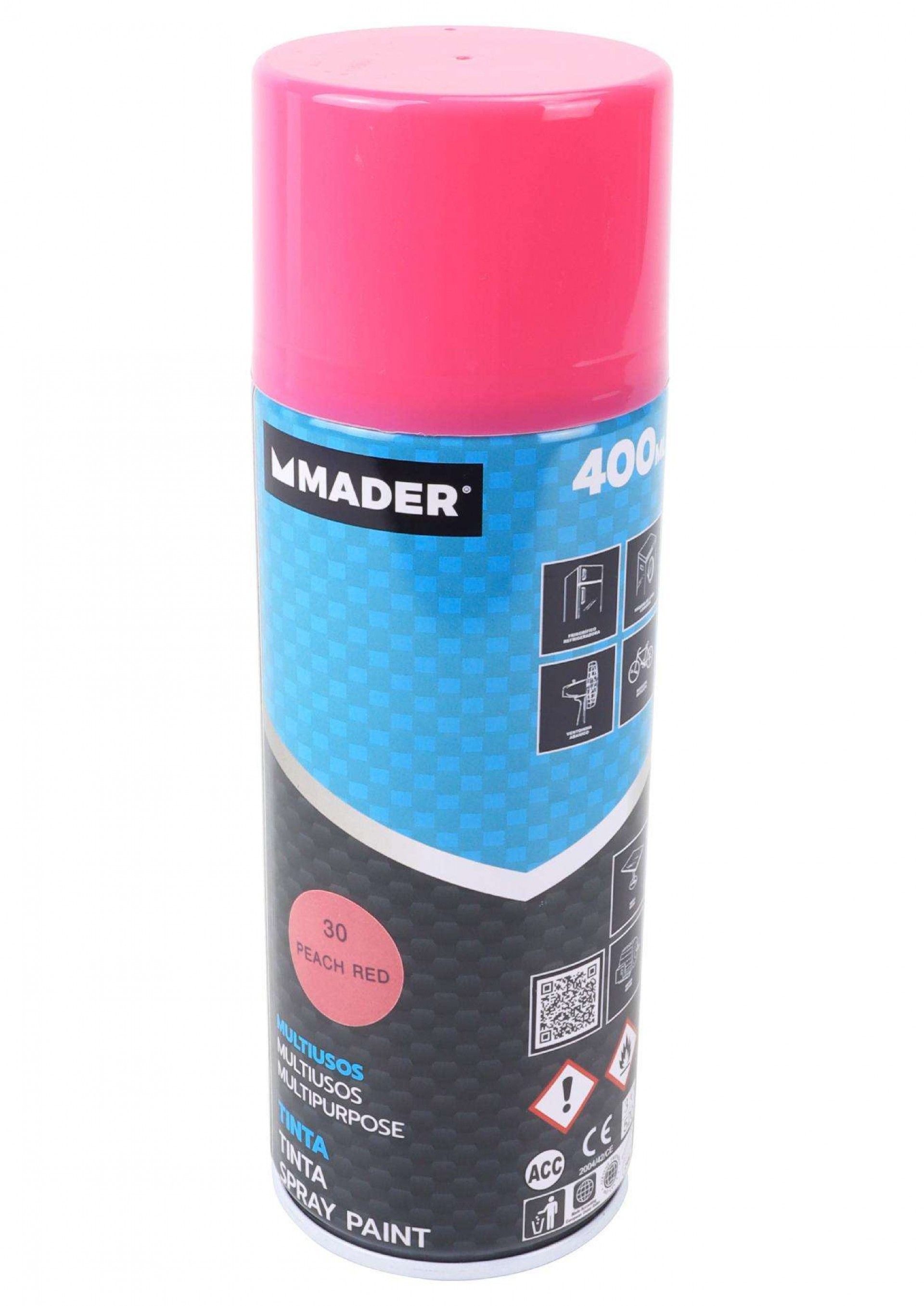Tinta Spray Multiusos, Peach Red, refª 30, 400ml refª 79454 MADER