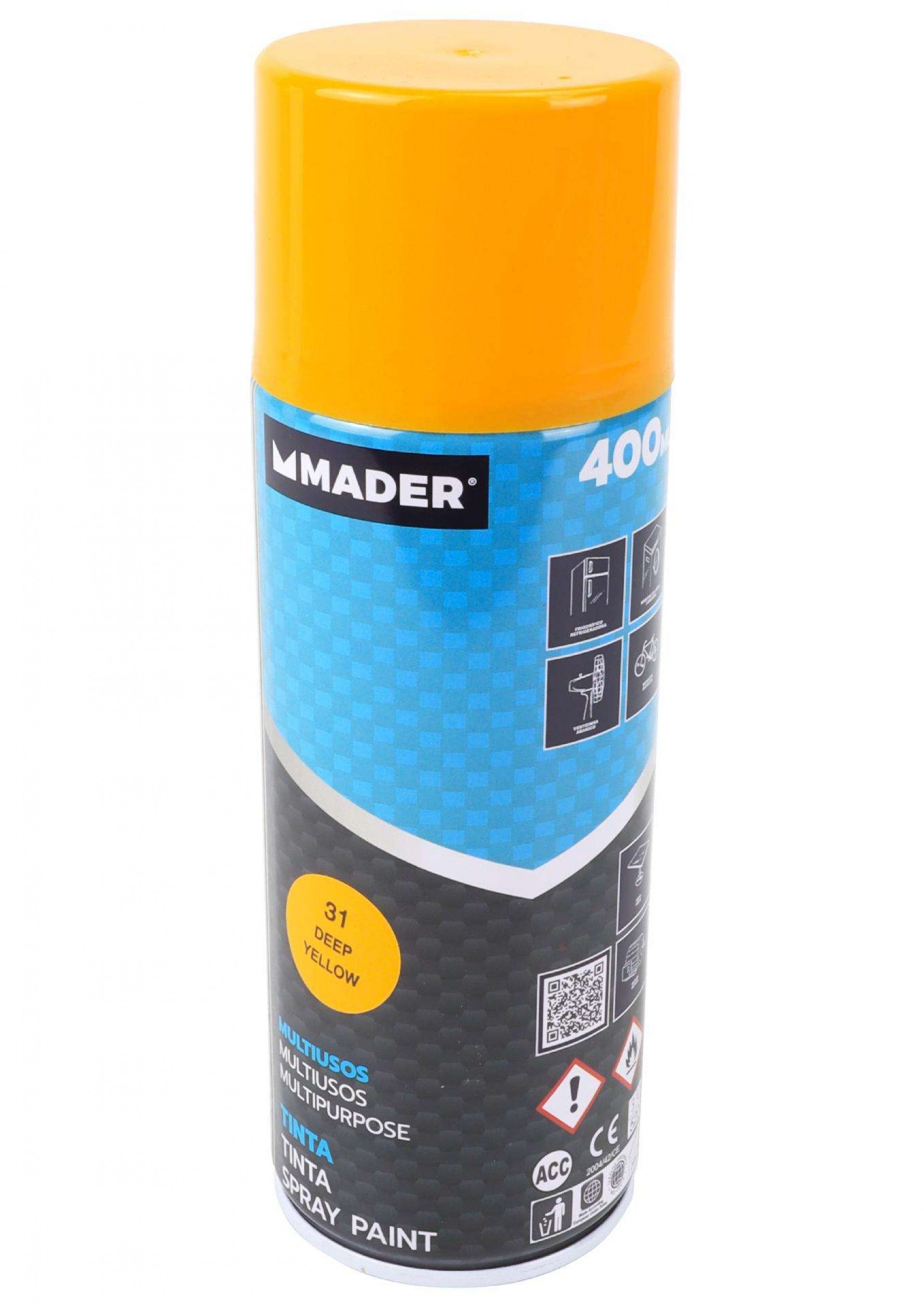 Tinta Spray Multiusos, Deep Yellow, refª 31, 400ml refª 79445 MADER