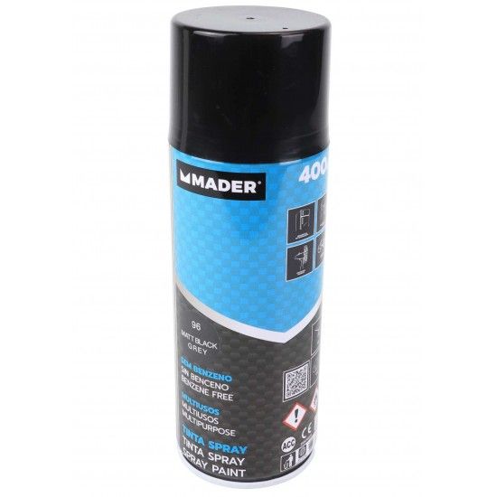 Tinta Spray Multiusos, Matt Black Grey, ref 96, 400ml ref 79448 MADER