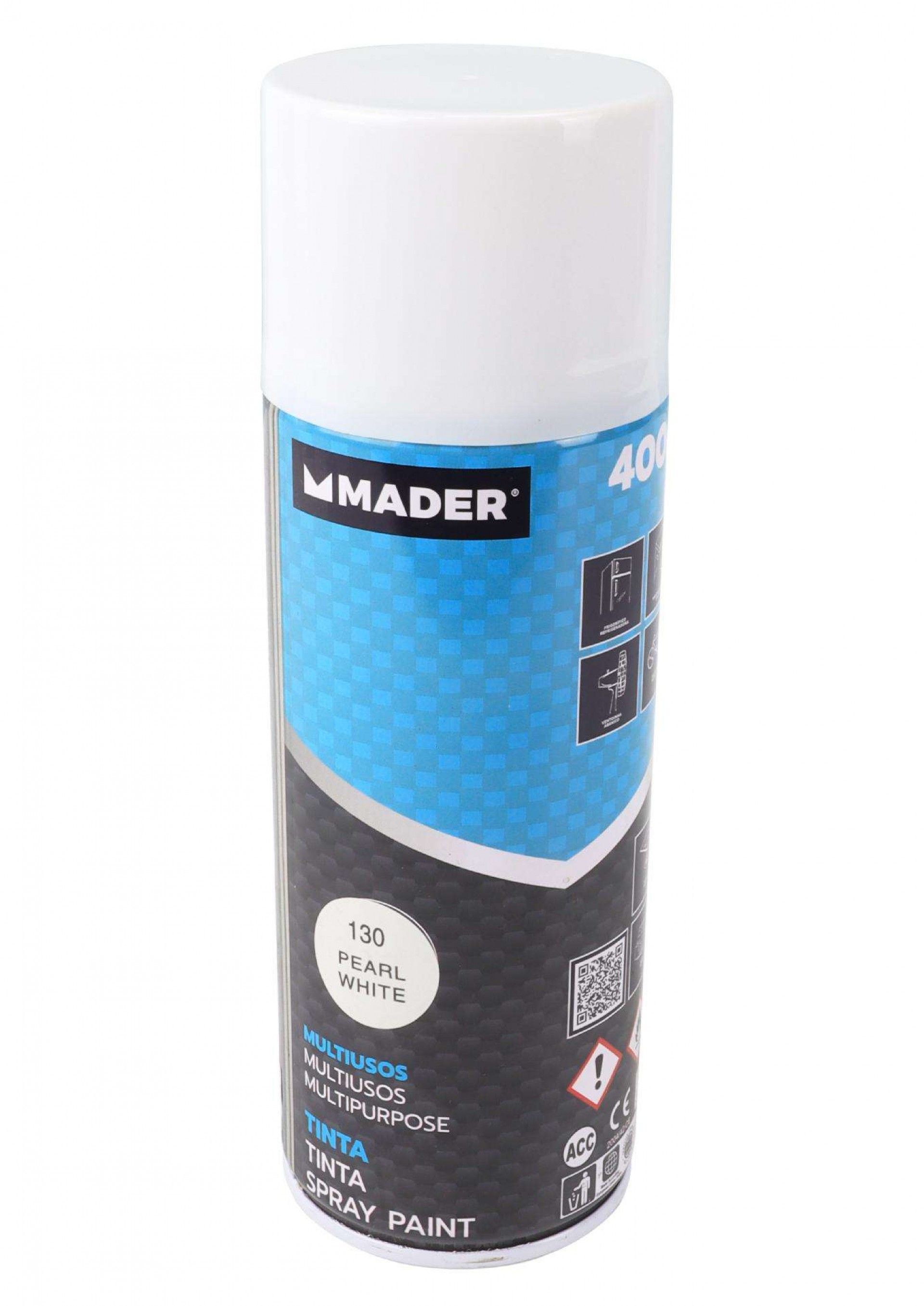 Tinta Spray Multiusos, Pearl White, refª 130, 400ml refª 79410 MADER