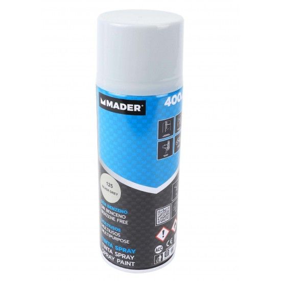 Tinta Spray Multiusos, Silver Grey, ref 125, 400ml ref 79411 MADER