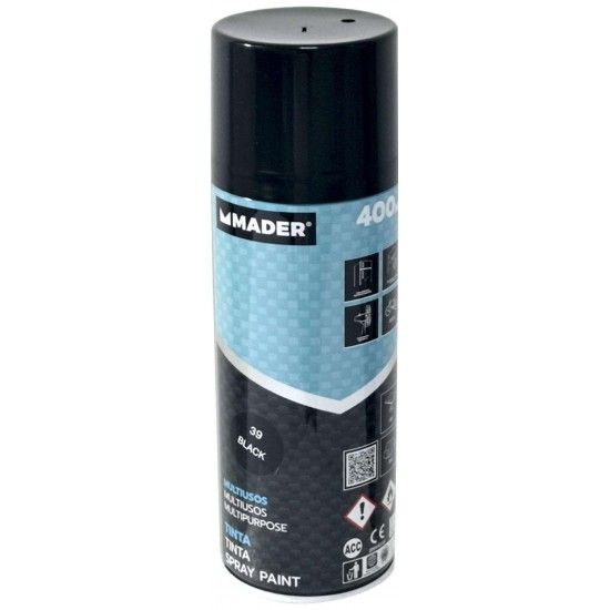 Tinta Spray Multiusos, Black, ref 39, 400ml ref 79401 MADER