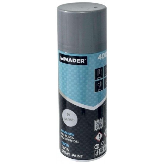 Tinta Spray Multiusos, Silver, ref 36, 400ml ref 79404 MADER