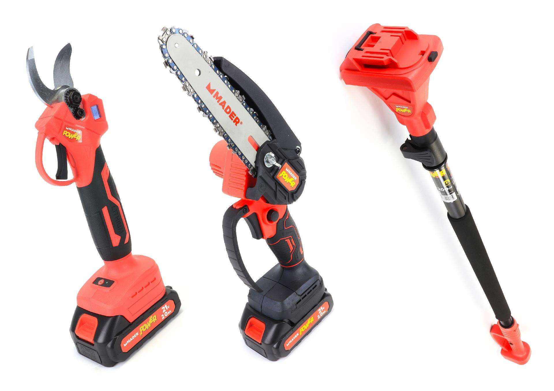 Tesoura + Serra + Extensor, 21V, 2.0Ah - MADER POWER® ref. 74097 MADER