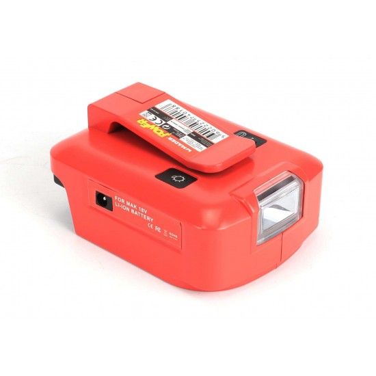 Adaptador com Lanterna, USB A + C, 18V - MADER POWER® ref. 74018 MADER Adaptador com Lanterna, USB A + C, 18V - MADER POWER® ref. 74018 MADER