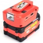 Adaptador com Lanterna, USB A + C, 18V - MADER POWER® ref. 74018 MADER Adaptador com Lanterna, USB A + C, 18V - MADER POWER® ref. 74018 MADER
