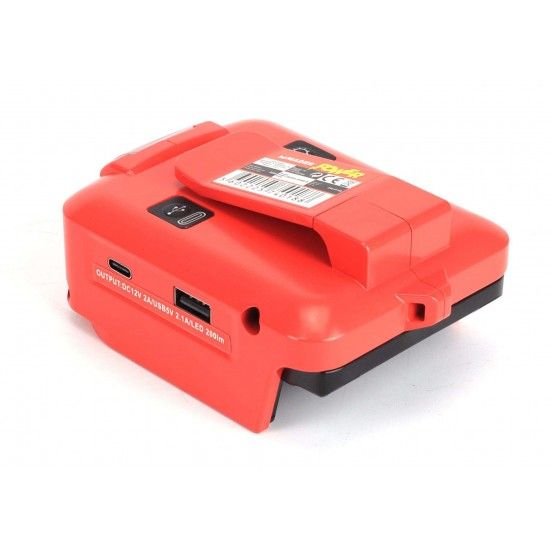Adaptador com Lanterna, USB A + C, 18V - MADER POWER® ref. 74018 MADER Adaptador com Lanterna, USB A + C, 18V - MADER POWER® ref. 74018 MADER