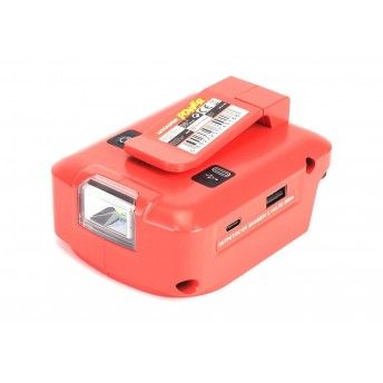 Adaptador com Lanterna, USB A + C, 18V - MADER POWER ref. 74018 MADER