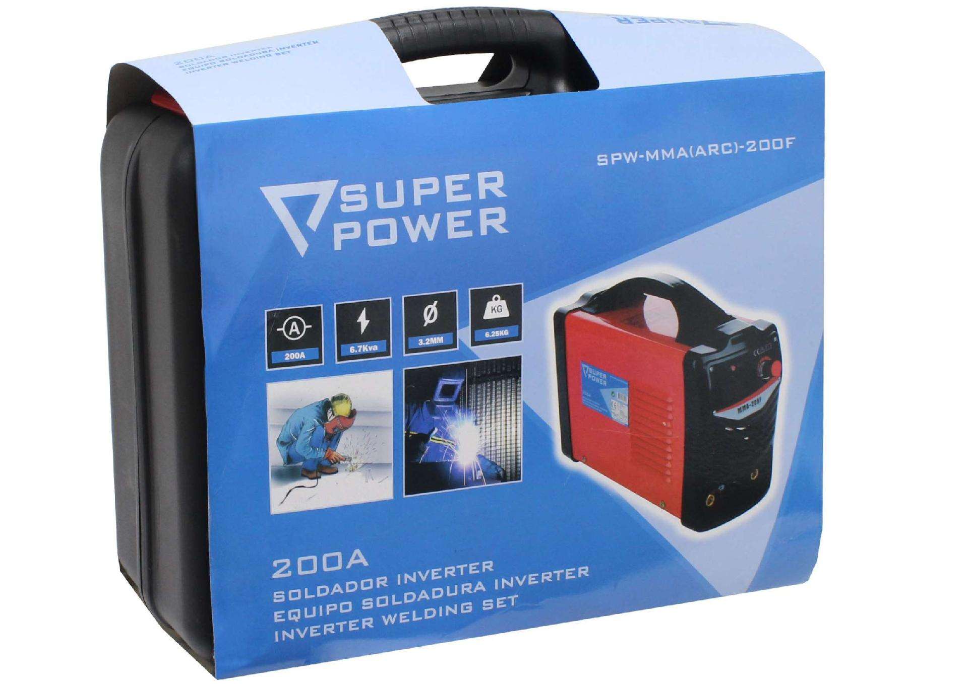 Soldador Inverter, 200A refª 73210 SUPER POWER