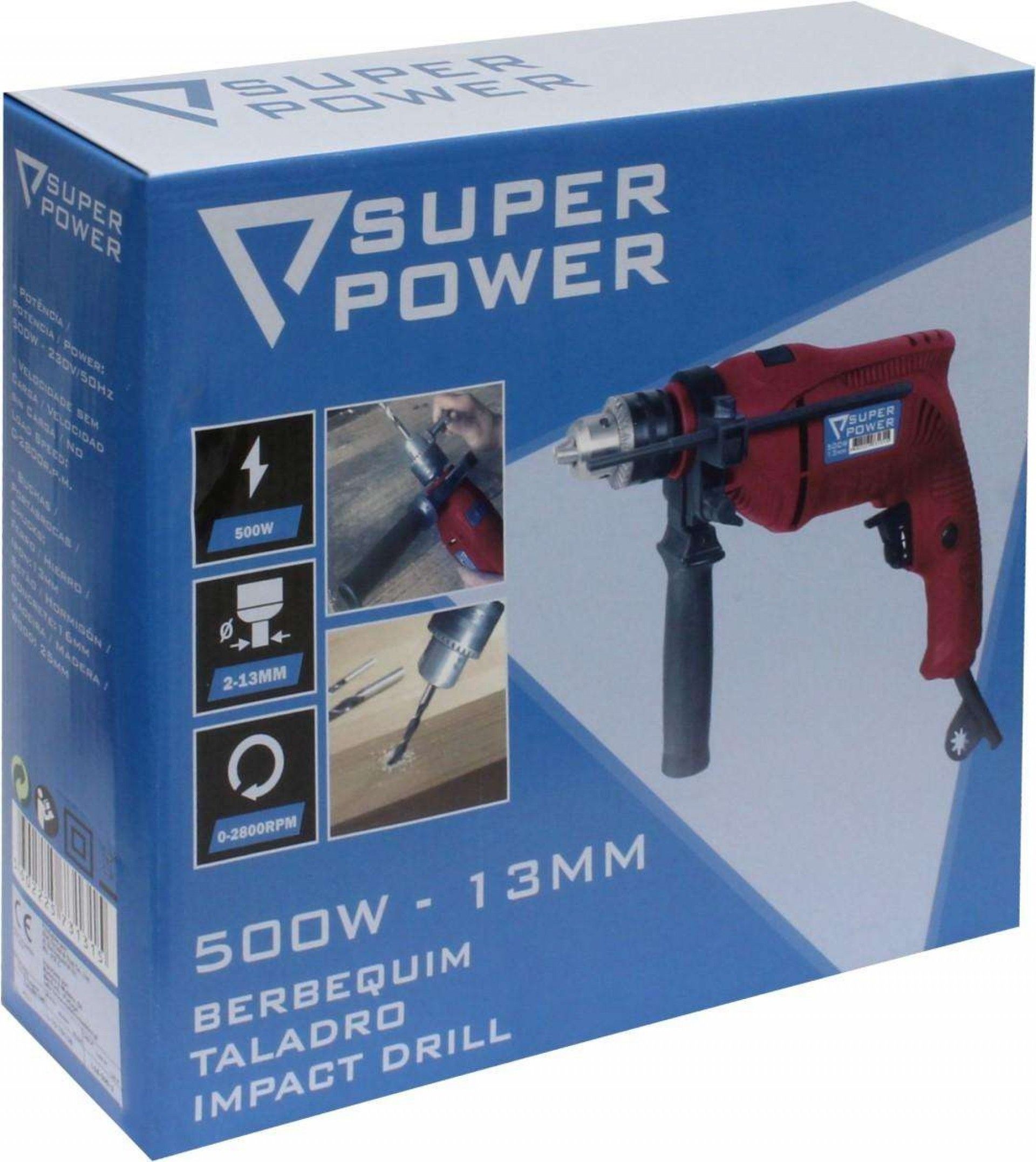 Berbequim, 13mm, 500W refª 73131 SUPER POWER