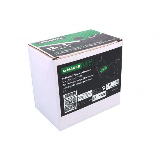 Carregador para Bateria, 12V, 3A refª 69653 MADER Carregador para Bateria, 12V, 3A refª 69653 MADER