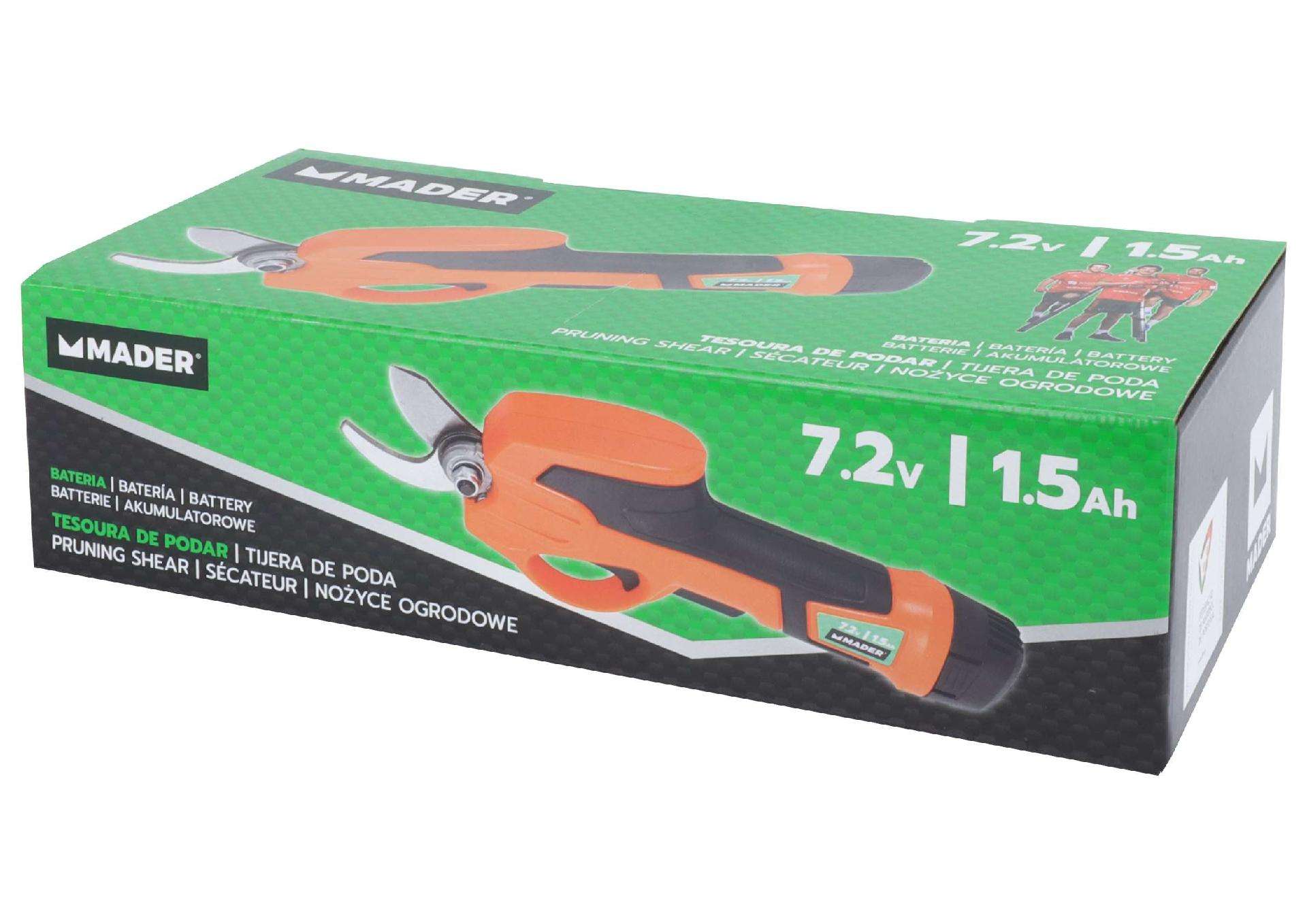 Tesoura de Podar, com Bateria 7.2V/1.5Ah |Garden Tools refª 69341 MADER