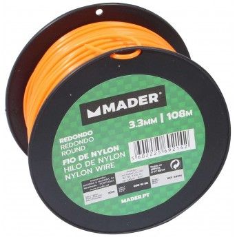 Fio de Nylon, Redondo, 3.3mm, 108m refª 69214 MADER Fio de Nylon, Redondo, 3.3mm, 108m refª 69214 MADER