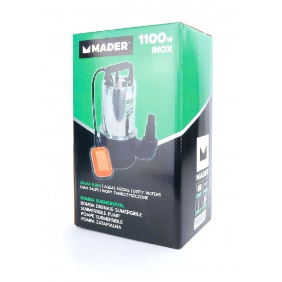 Bomba Submersvel, guas Sujas, 1100W, 15500 L/h ref 69058 MADER