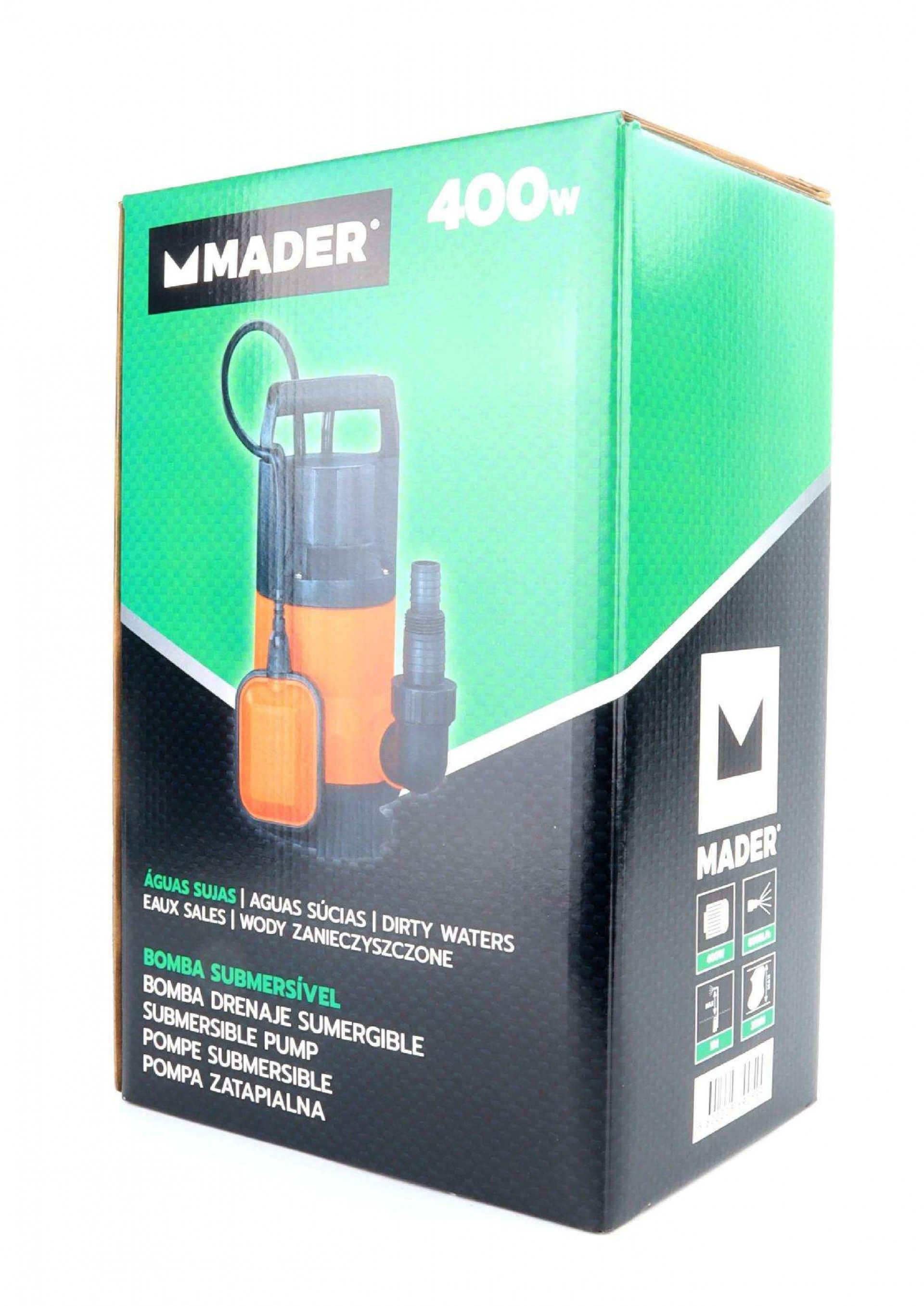 Bomba Submersível, Águas Sujas, 400W, 8000 L/h refª 69059 MADER
