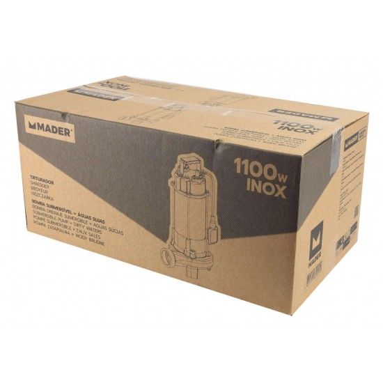 Bomba Submersível, Águas Sujas, 1100W, com Triturador refª 69045 MADER Bomba Submersível, Águas Sujas, 1100W, com Triturador refª 69045 MADER