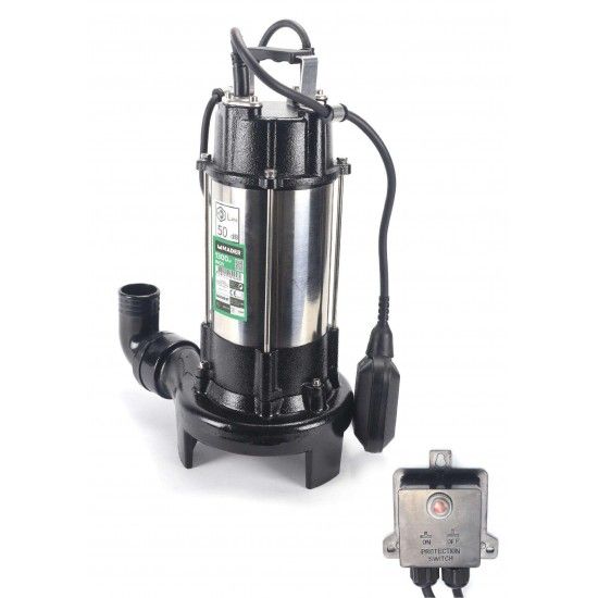 Bomba Submersvel, guas Sujas, 1300W, com Triturador ref 69046 MADER