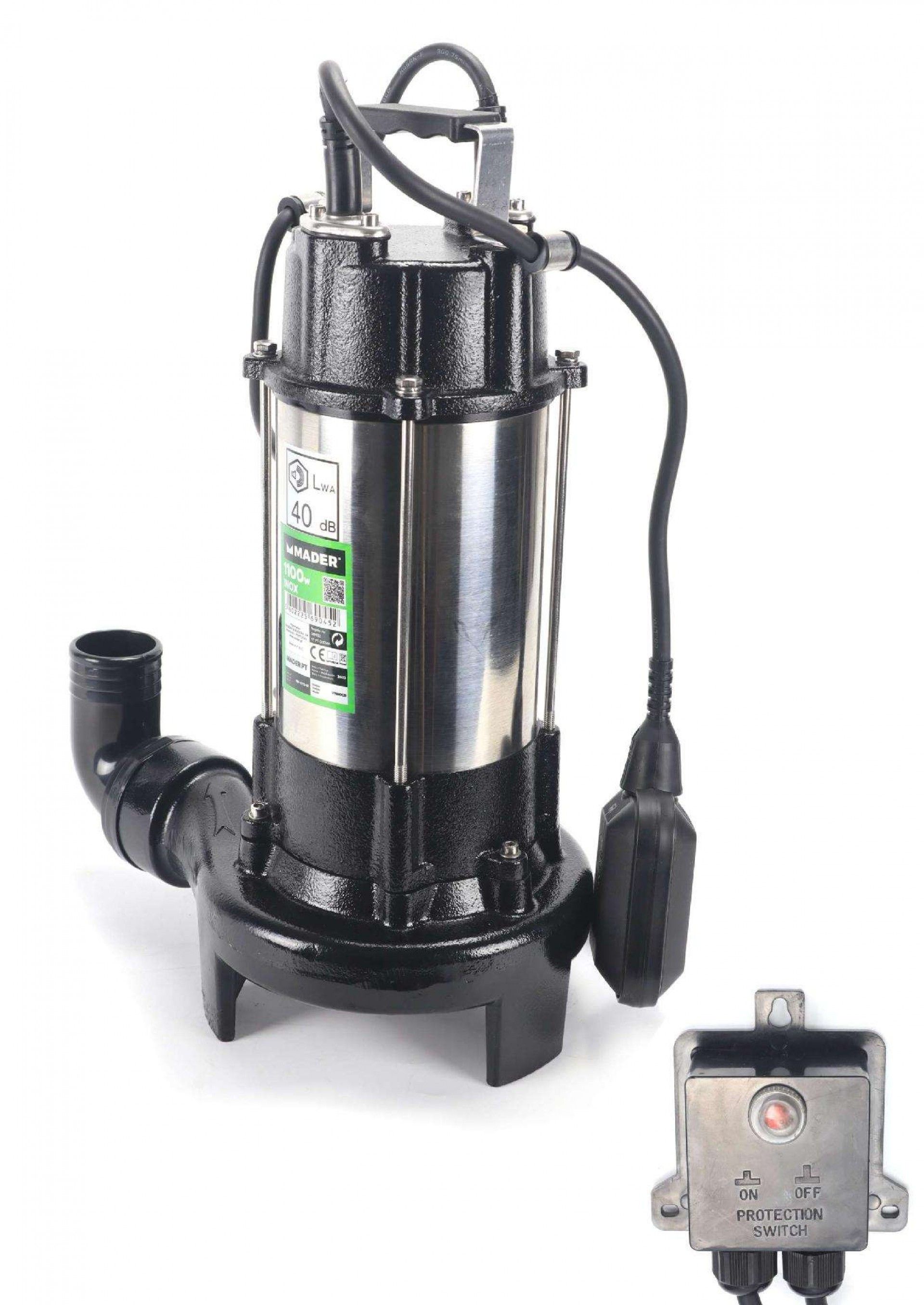 Bomba Submersível, Águas Sujas, 1100W, com Triturador refª 69045 MADER