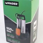 Bomba Submersível, Águas Sujas, 550W, 10500 L/h refª 69057 MADER Bomba Submersível, Águas Sujas, 550W, 10500 L/h refª 69057 MADER