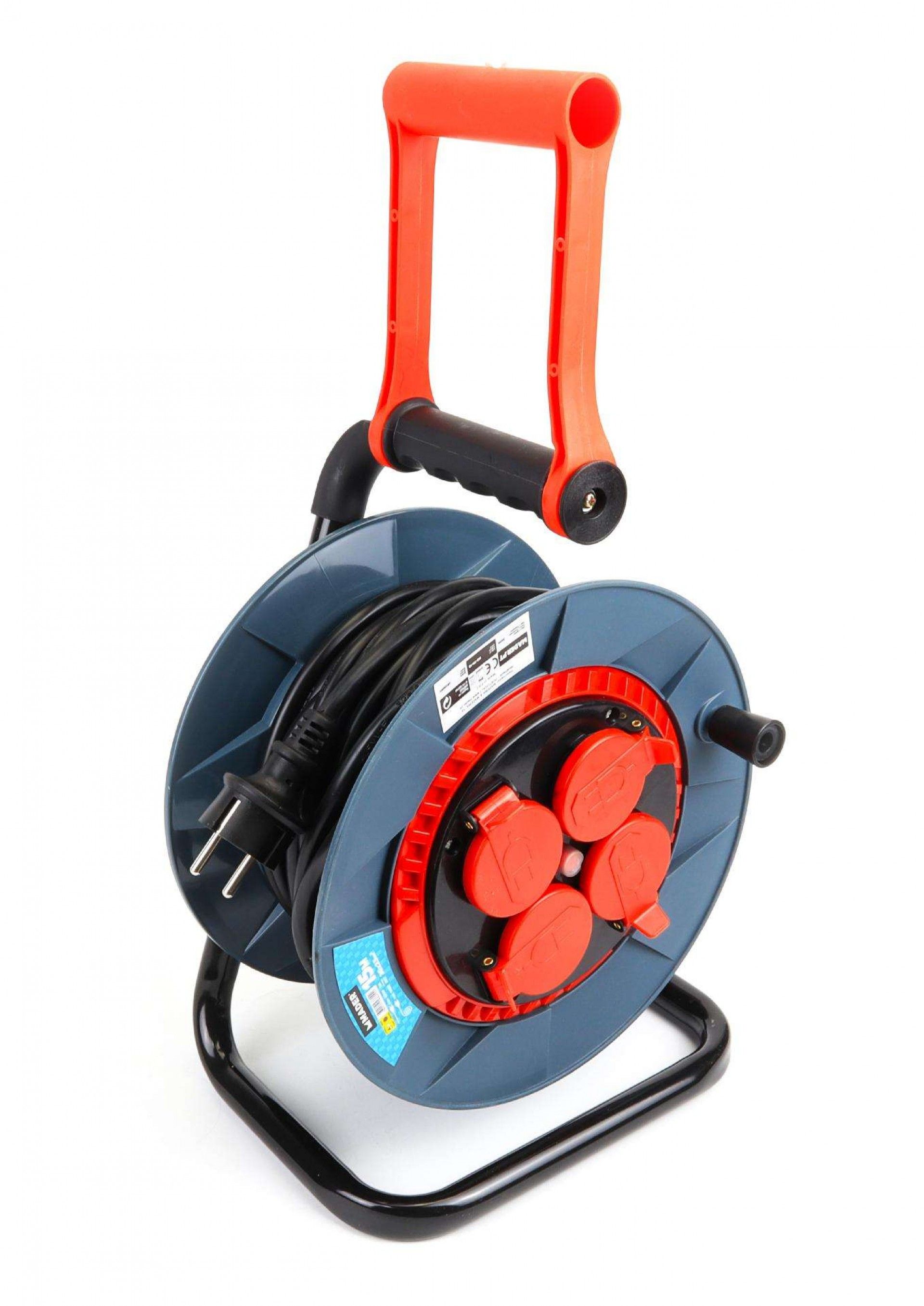 Extensão Elétrica, com Enrolador, com Tampa, 15m, 3G2,5mm²- MADER®Home Tools refª 68600 MADER