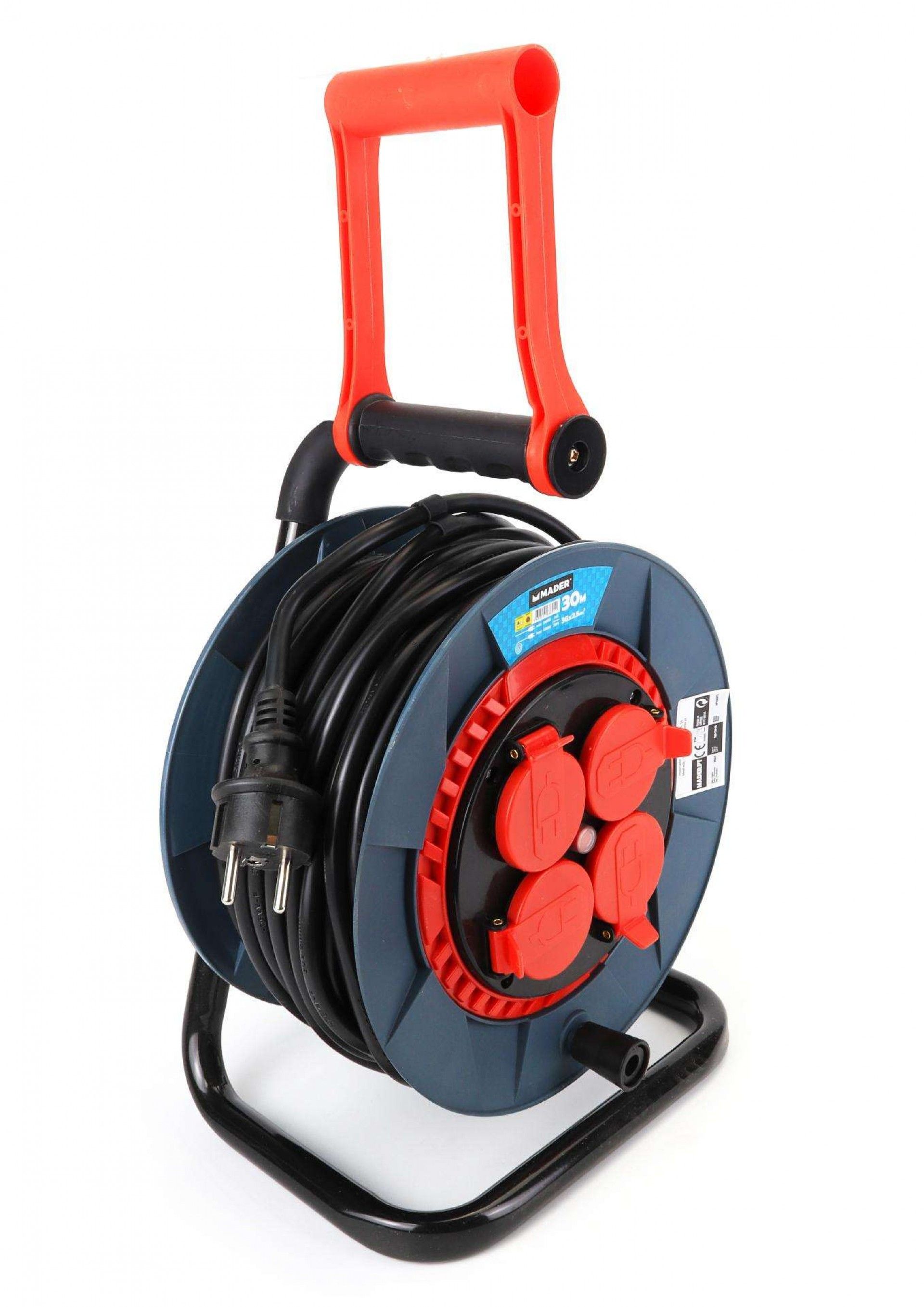 Extensão Elétrica, com Enrolador, com Tampa, 30m, 3G2,5mm²- MADER®Home Tools refª 68601 MADER
