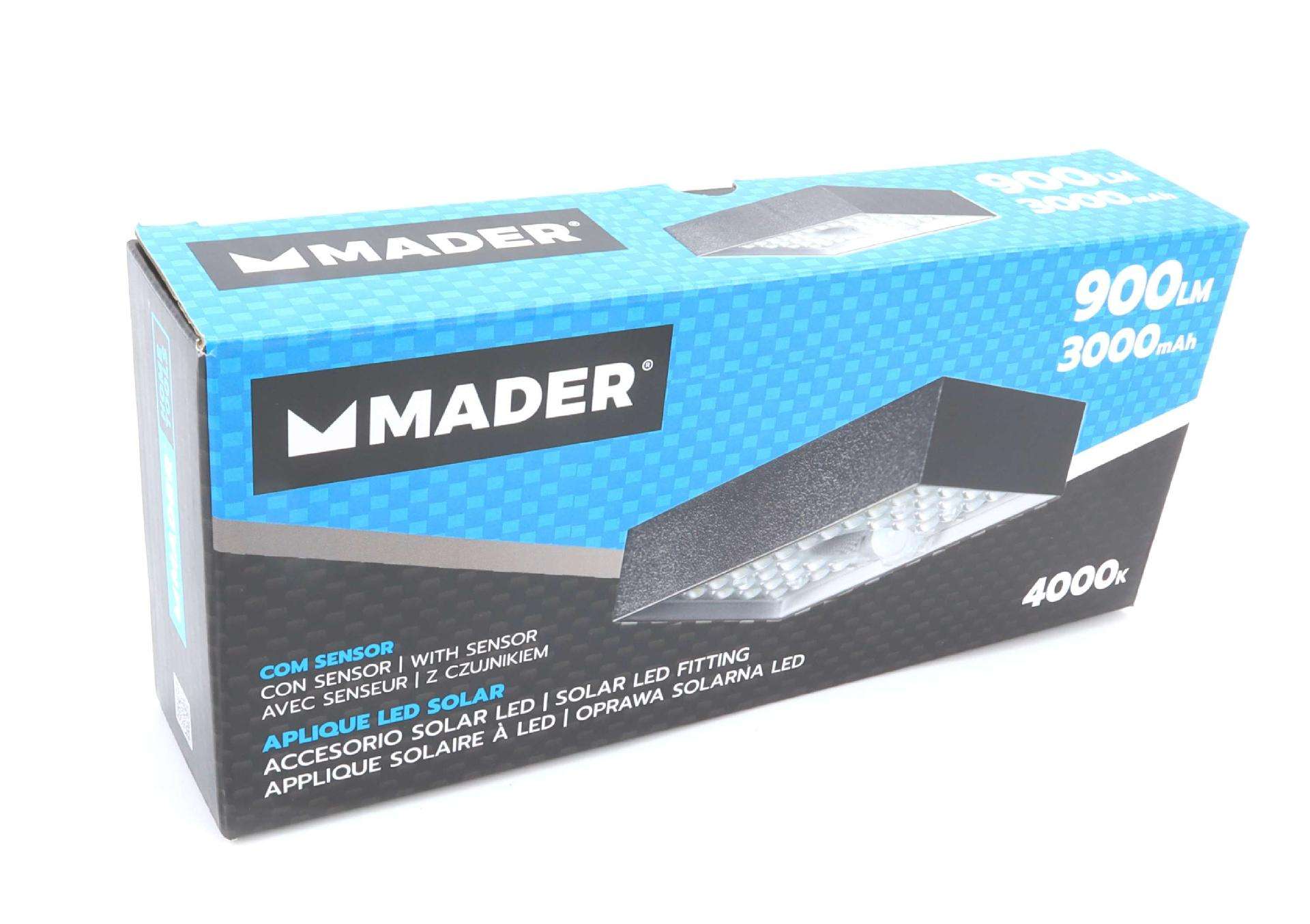 Aplique Led, 900 Lm, Painel Solar refª 68087 MADER