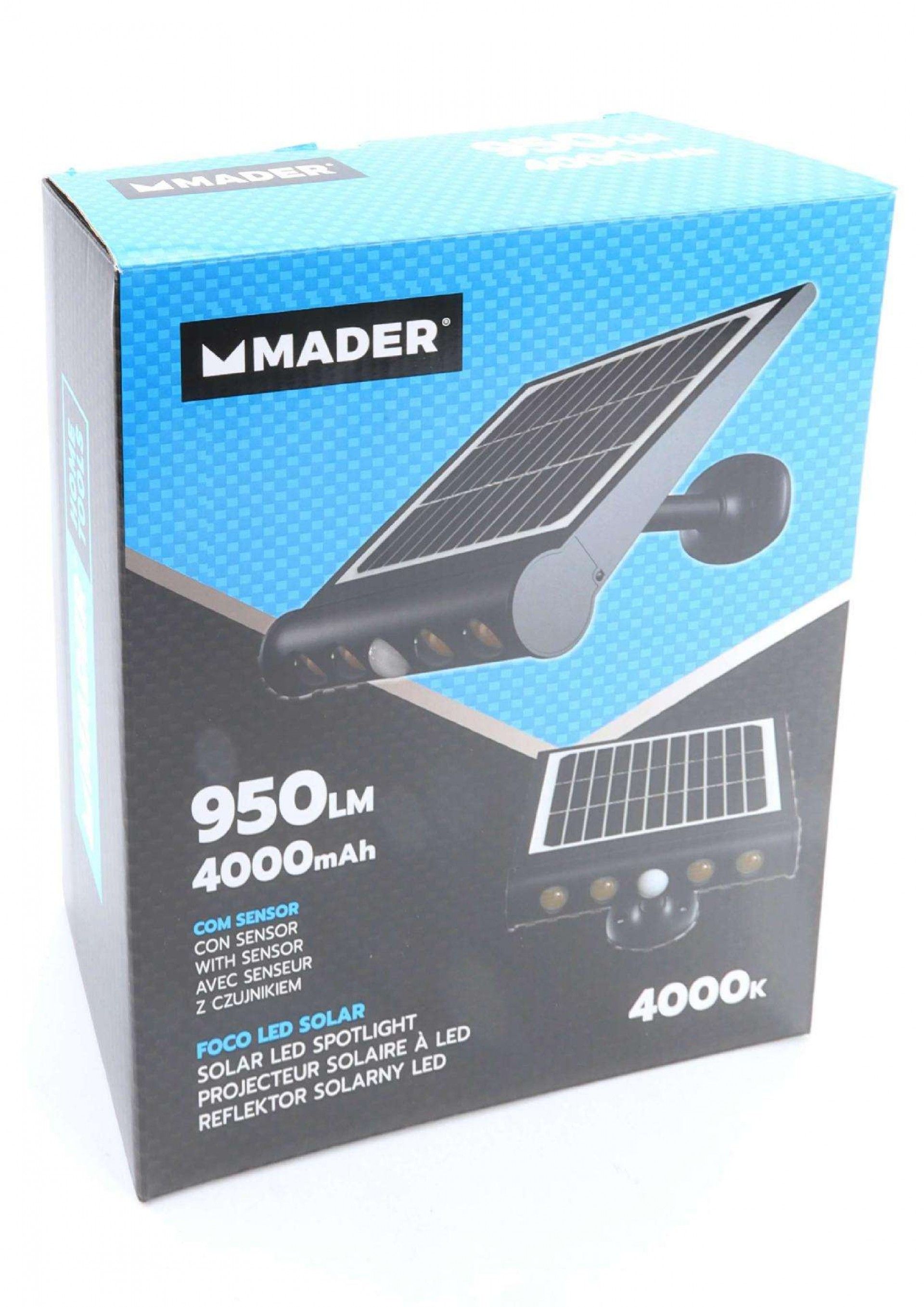Foco Led, 700 / 950 Lm, Painel Solar refª 68086 MADER