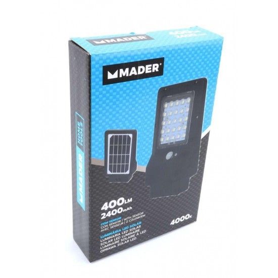 Luminária Led, 400 Lm, Painel Solar refª 68083 MADER Luminária Led, 400 Lm, Painel Solar refª 68083 MADER