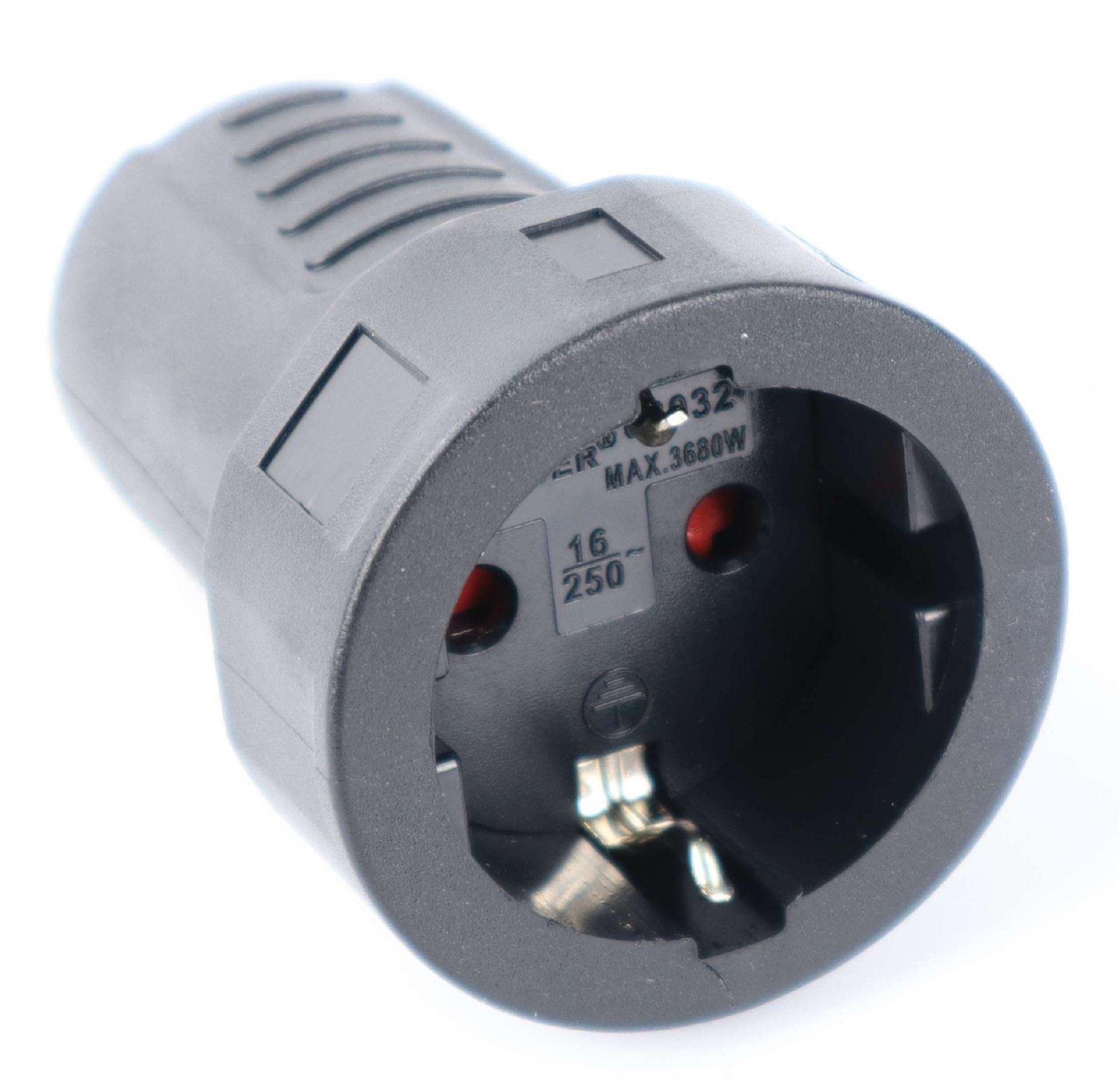 Ficha Eléctrica Fêmea, com Terra, PVC refª 68032 MADER