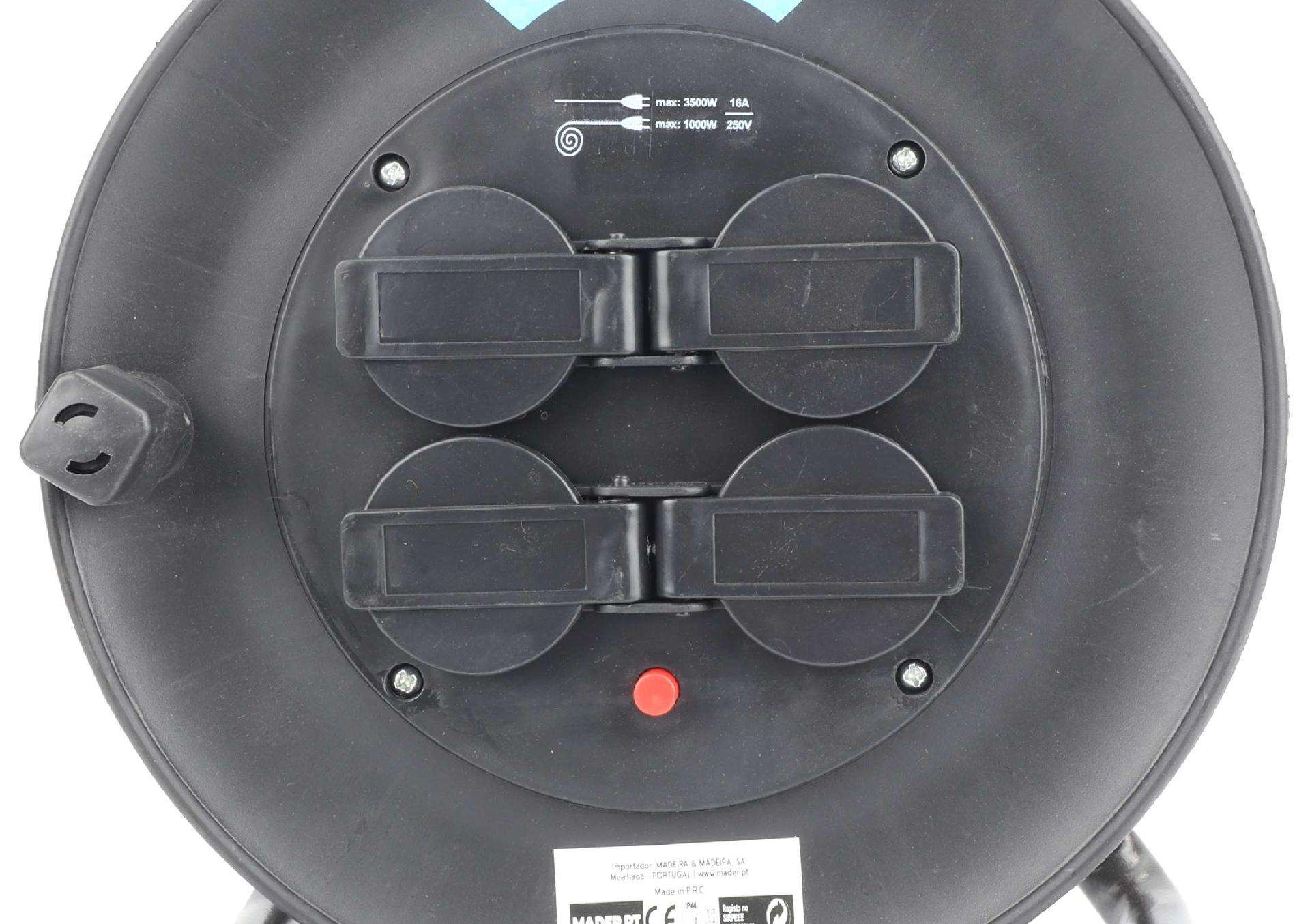 Extensão Elétrica, Com Enrolador, 25m 3x1.5mm refª 68023 MADER