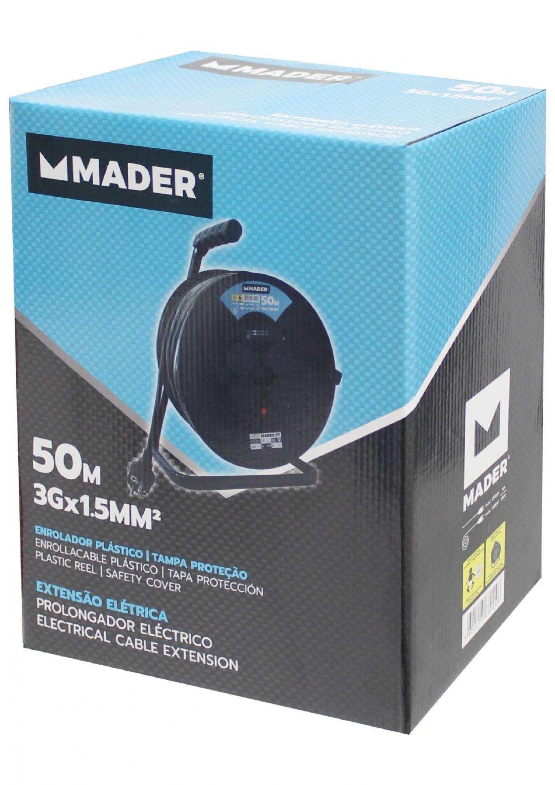 Extensão Elétrica, Com Enrolador, 50m refª 68024 MADER