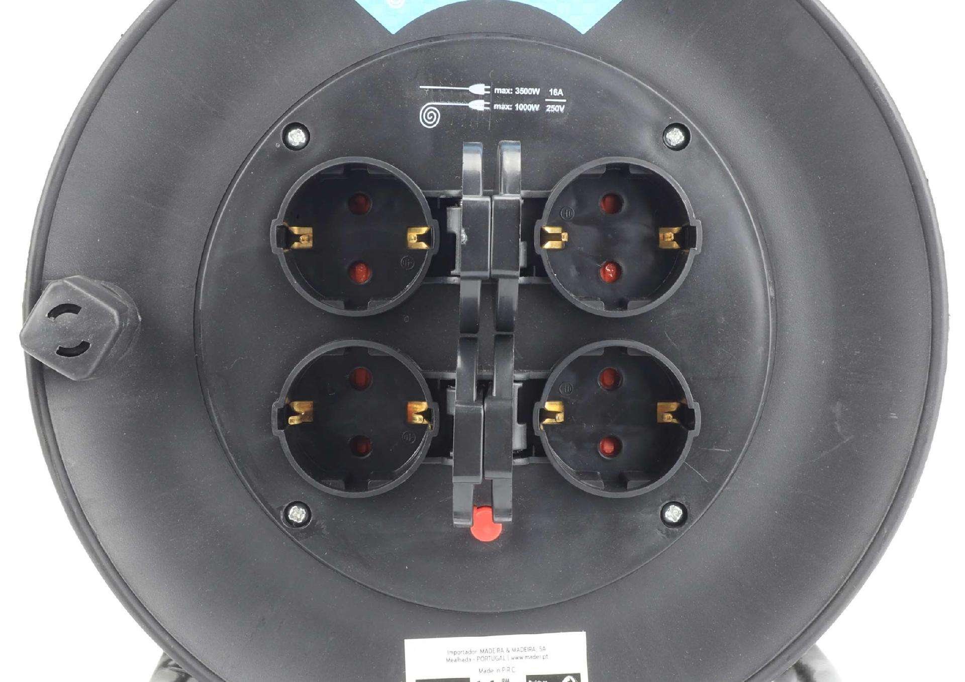 Extensão Elétrica, Com Enrolador, 25m 3x1.5mm refª 68023 MADER