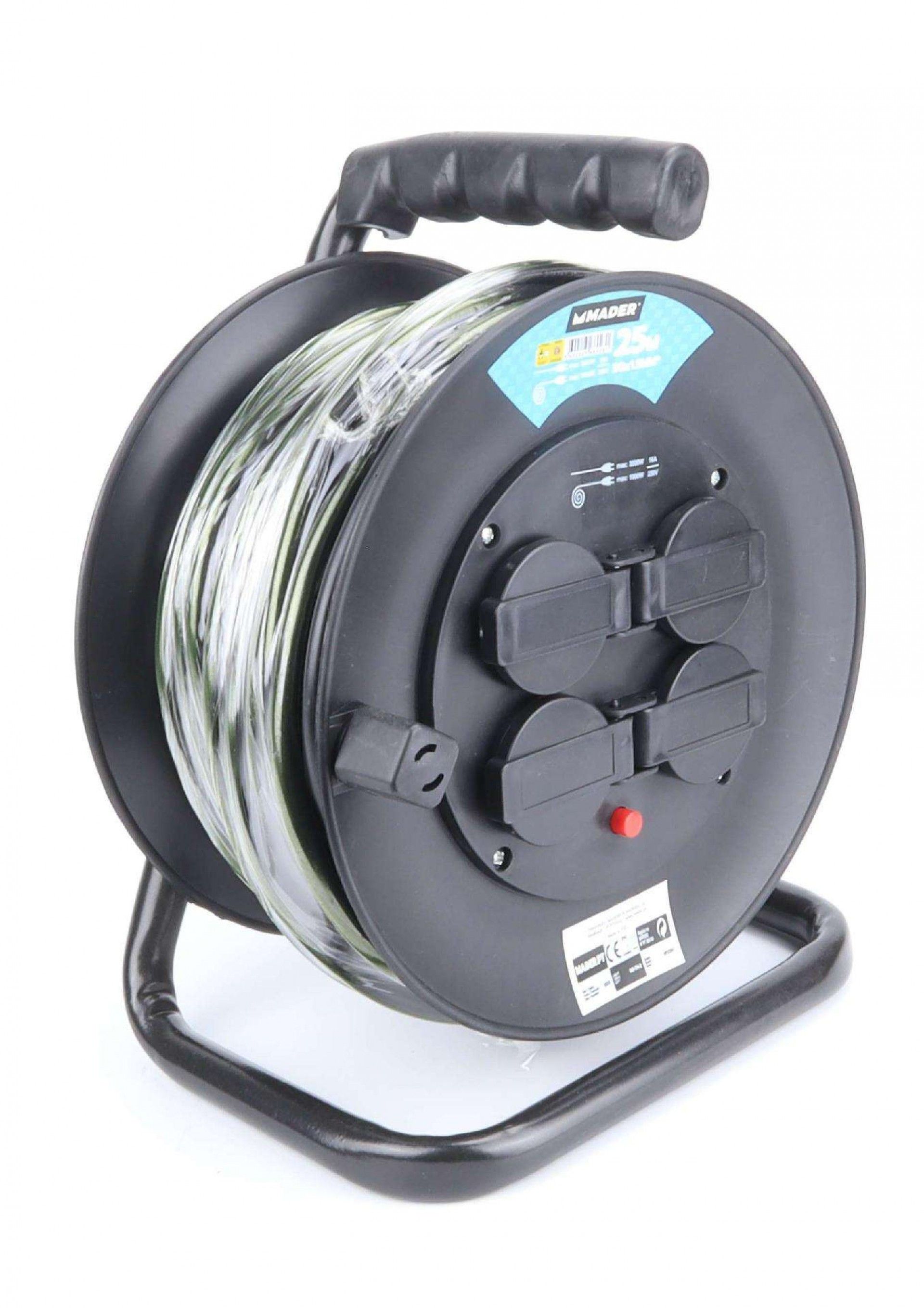 Extensão Elétrica, Com Enrolador, 25m 3x1.5mm refª 68023 MADER