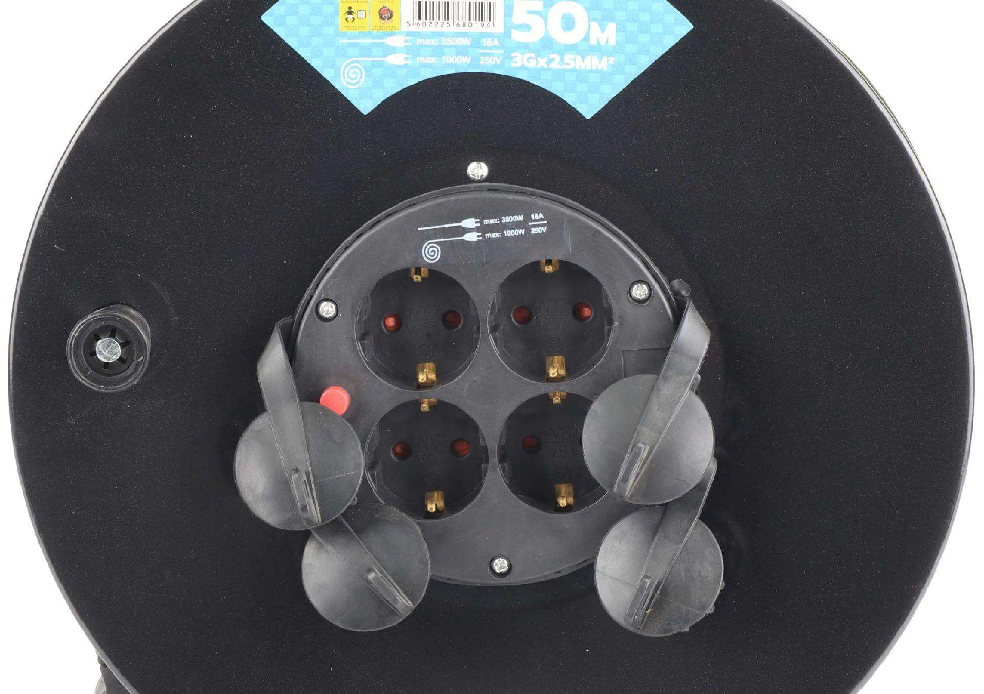 Extensão Eléctrica, com Enrolador, 50m refª 68019 MADER