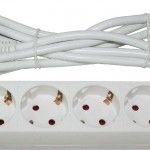 Extensão Elétrica, com Interruptor, 5 Tomadas, 5m, 3G x 1.5mm² refª 68002 MADER Extensão Elétrica, com Interruptor, 5 Tomadas, 5m, 3G x 1.5mm² refª 68002 MADER