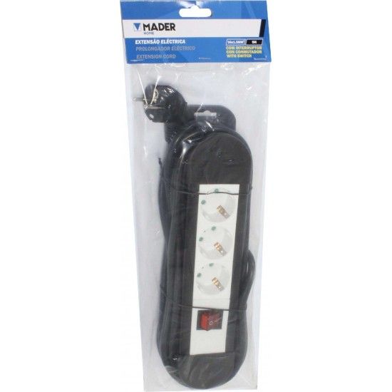 Extens�o El�ctrica, com Interruptor, 1.5mmx5m, 3S ref� 68006 MADER