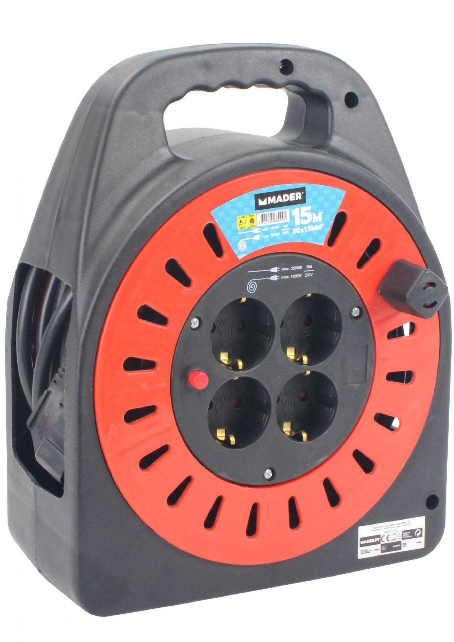 Extensão Elétrica com Enrolador, 15m | Home Tools refª 68009 MADER