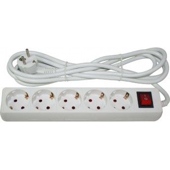 Extenso Eltrica, com Interruptor, 5 Tomadas, 5m, 3G x 1.5mm ref 68002 MADER