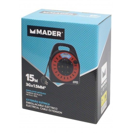 Extensão Elétrica com Enrolador, 15m | Home Tools refª 68009 MADER Extensão Elétrica com Enrolador, 15m | Home Tools refª 68009 MADER