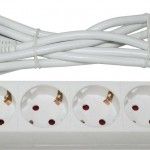 Extenso Eltrica, com Interruptor, 5 Tomadas, 1.5m, 3G x 1.0mm ref 68000 MADER
