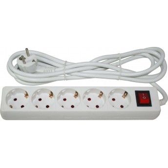 Extenso Eltrica, com Interruptor, 5 Tomadas, 1.5m, 3G x 1.0mm ref 68000 MADER