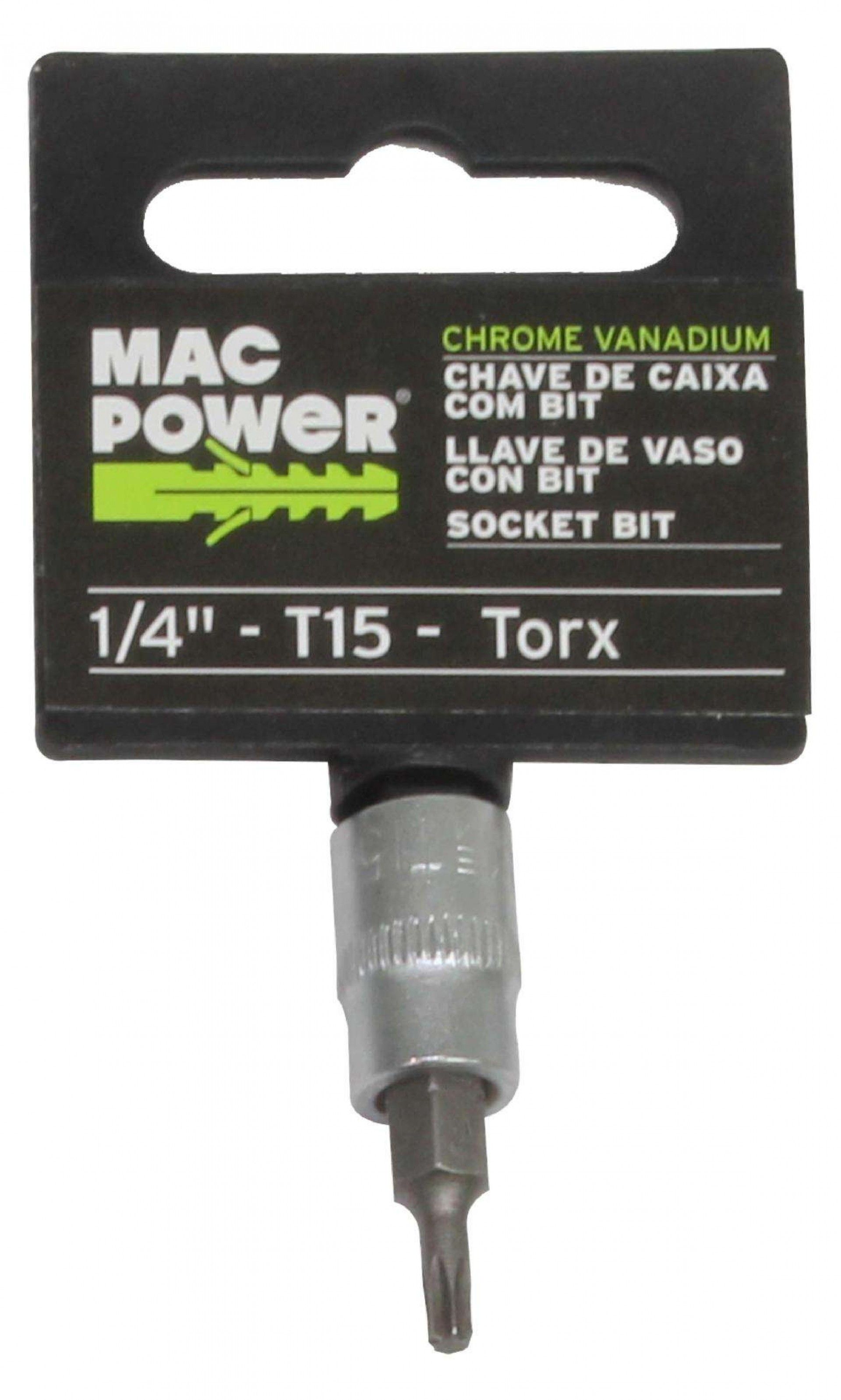 Chave de Caixa, com Bit, 1/4, T15 refª 66552 MAC POWER