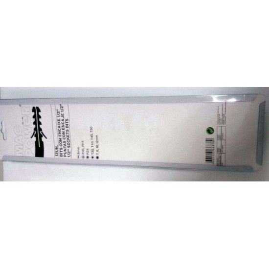 Bits com Encaixe 1/2, 12Un refª 66878 MAC POWER Bits com Encaixe 1/2, 12Un refª 66878 MAC POWER