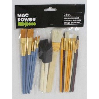 Jogo de Pincis, 25Un  ref 66681 MAC POWER