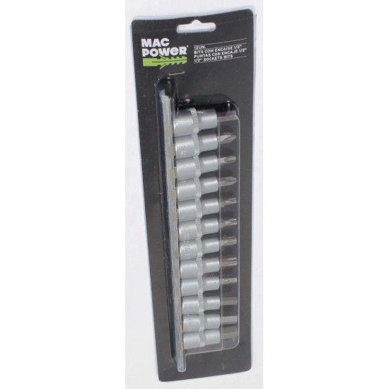 Bits com Encaixe 1/2, 12Un  ref 66878 MAC POWER